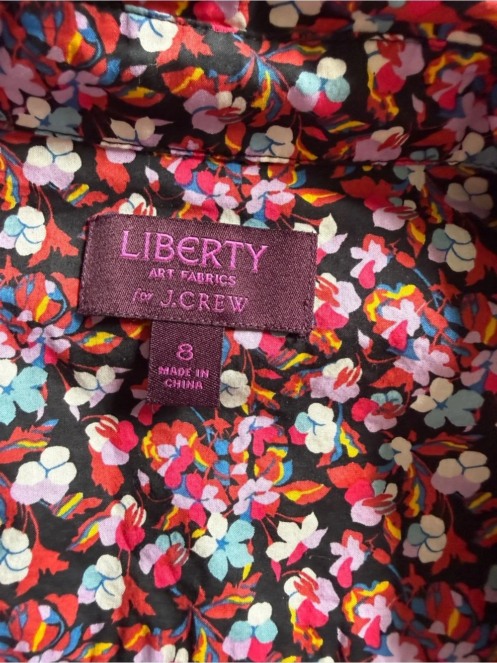 J. Crew Liberty Floral Button-Down Shirt size 8 women’s 100% cotton